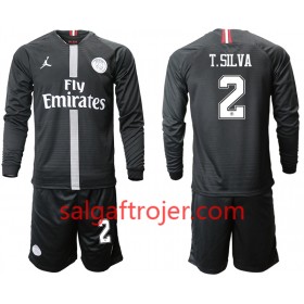 Paris Saint-Germain Fodboldtrøjer T.SILVA 2 Jodan Sort Børn 3. sæt 2018/19 Langærmet